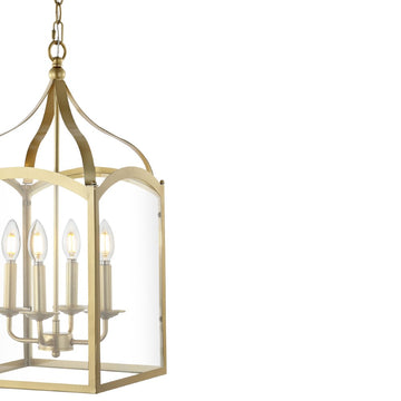 Ruth 11" Traditional Classic Lantern Metal/Glass LED Pendant